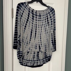 Kenar Navy Tie-Dye Women's Top